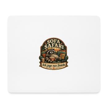 Sofa Safari – Lustiges Couch Motiv - Mousepad (Querformat) - Weiß - Vorne