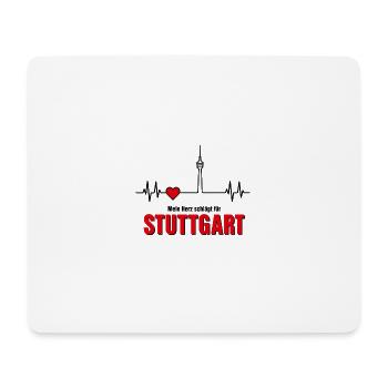 Mein Herz schlägt für Stuttgart - Mousepad (Querformat) - Weiß - Vorne