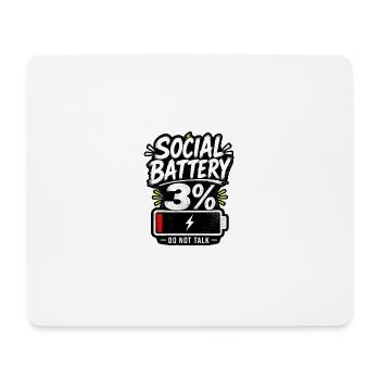 Batterie sociale : ne parle pas - Tapis de souris (format paysage) - blanc - Devant