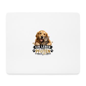 Leben mit Pfoten: Tierliebe Pur - Mousepad (Querformat) - Weiß - Vorne