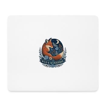 Wild & Wunderbar – Mystischer Fuchs - Mousepad (Querformat) - Weiß - Vorne