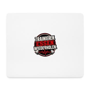 Trainieren. Essen. Wiederholen. – Fitness - Mousepad (Querformat) - Weiß - Vorne