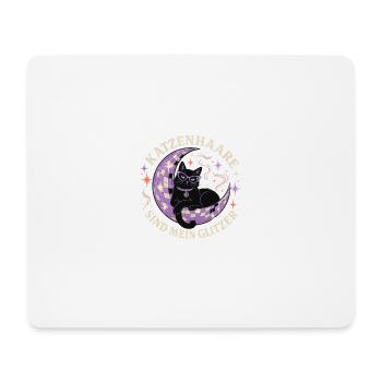 Katzenhaare sind mein Glitzer – Disco Katze - Mousepad (Querformat) - Weiß - Vorne