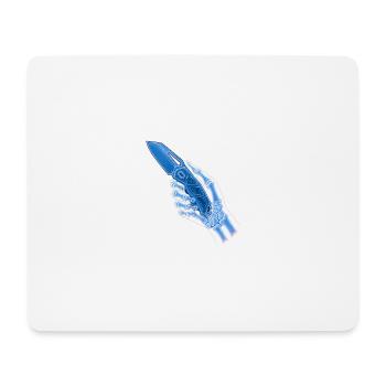 Couteau à rayons X bleu en main - Tapis de souris (format paysage) - blanc - Devant