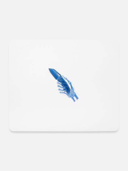 Blue X-ray knife in hand - Mouse Pad (horizontal) - white