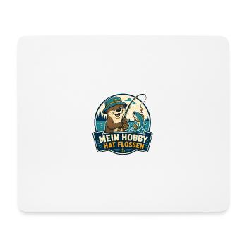 Mein Hobby hat Flossen – Angel-Otter - Mousepad (Querformat) - Weiß - Vorne