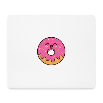 Kawaii Donut Lächeln Print - Mousepad (Querformat) - Weiß - Vorne