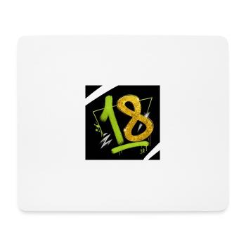 Glitzer 18 Graffiti Neon Zahl - Mousepad (Querformat) - Weiß - Vorne