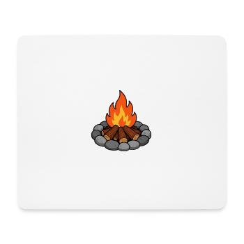 Illustration du feu de camp avec des bûches - Tapis de souris (format paysage) - blanc - Devant