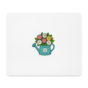 Bouquet of Flowers Watering Can - Mouse Pad (horizontal) - white - Front