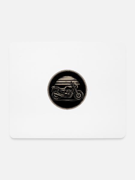 Vintage Motorrad Emblem Sonnenkreis - Mousepad (Querformat) - Weiß