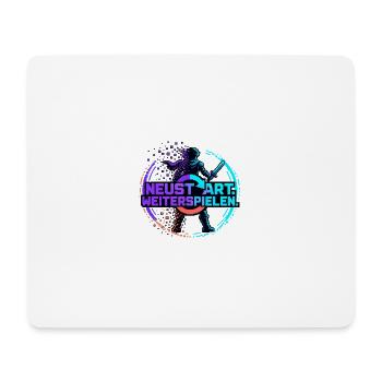 Neustart Weiterspielen – Gamer Pixel Ritter - Mousepad (Querformat) - Weiß - Vorne