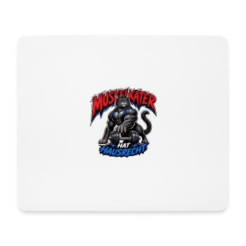 Muskelkater Hat Hausrecht – Fitness Katze - Mousepad (Querformat) - Weiß - Vorne
