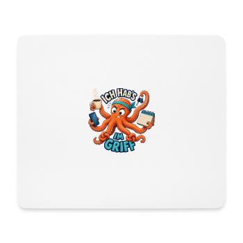 Ich hab's im Griff – Oktopus Multitasking - Mousepad (Querformat) - Weiß - Vorne