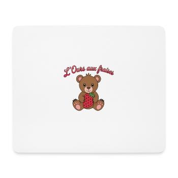 L'ours aux fraises - Tapis de souris (format paysage) - blanc - Devant