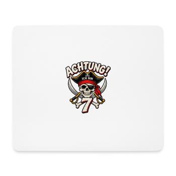 7. Geburtstag Pirat – Achtung Ich Bin 7 – Piraten - Mousepad (Querformat) - Weiß - Vorne
