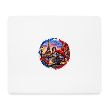 Paris Bulldog im Sonnenuntergang - Mousepad (Querformat) - Weiß - Vorne