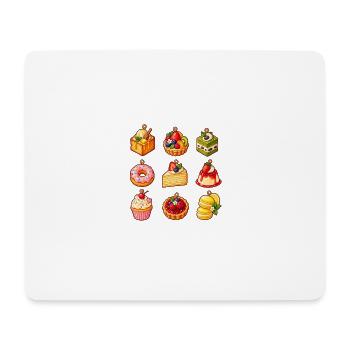 Bunte Dessert-Icons Kollektion - Mousepad (Querformat) - Weiß - Vorne