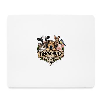 Tierschutz Tierliebe - Mousepad (Querformat) - Weiß - Vorne
