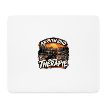 Kurven sind meine Therapie – Motorrad & Biker Gesc - Mousepad (Querformat) - Weiß - Vorne