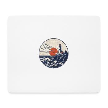 Leuchtturm Patch Abendrot - Mousepad (Querformat) - Weiß - Vorne