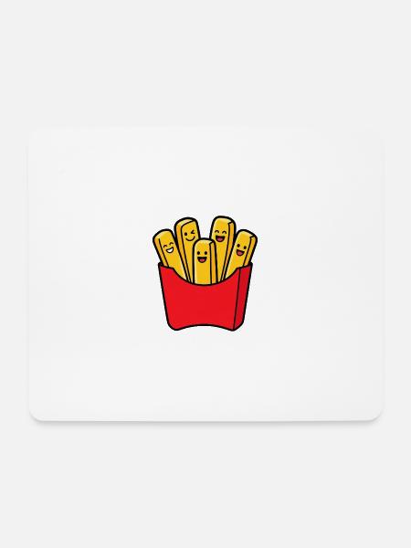 Happy Fries Cartoon-Paket - Mousepad (Querformat) - Weiß