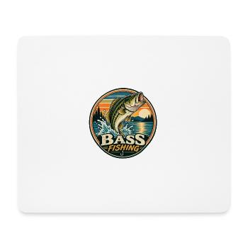Barschfischen Sunrise Round Patch - Mousepad (Querformat) - Weiß - Vorne