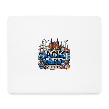 Hansestadt Lübeck gegen AFD - Mousepad (Querformat) - Weiß - Vorne