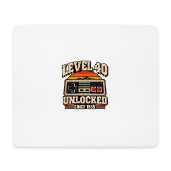 Level 40 Entsperrter Retro-Controller - Mousepad (Querformat) - Weiß - Vorne
