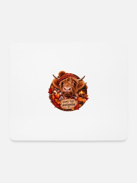 Cosy Autumn Highland  - Mousepad (Querformat) - Weiß