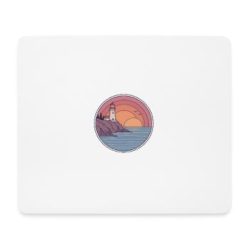 Küstenleuchtturm Sonnenuntergang Patch - Mousepad (Querformat) - Weiß - Vorne