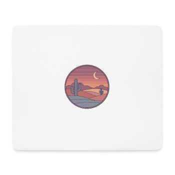 Wüstenmond Abendszene Kreis - Mousepad (Querformat) - Weiß - Vorne