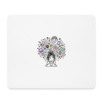 adhs-brain - Mousepad (Querformat) - Weiß - Vorne