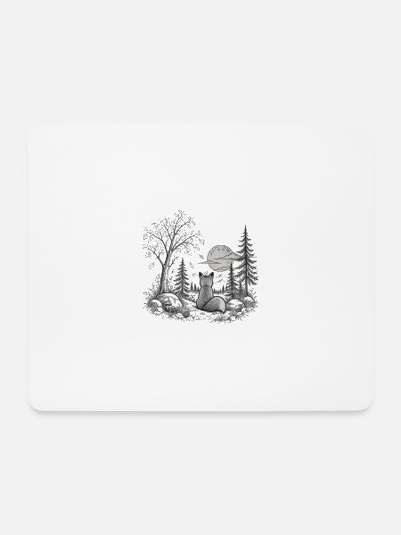 Cute Forrest - Niedlicher Wald - Mousepad (Querformat) - Weiß