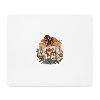 "Girls Support Girls" - Mousepad (Querformat) - Weiß - Vorne