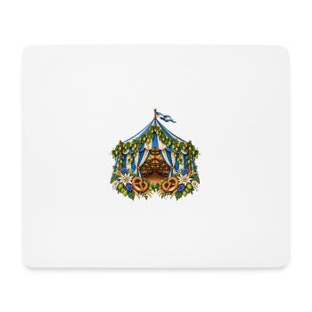 Festzelt mit Hopfen, Brezeln & Edelweiß - Mousepad (Querformat) - Weiß - Vorne