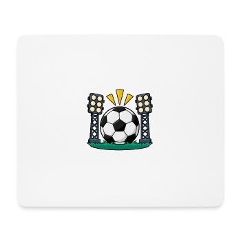 Fußball unter Stadionflutlicht - Mousepad (Querformat) - Weiß - Vorne
