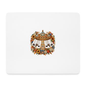 Kettenkarussell mit Alpenblumen - Mousepad (Querformat) - Weiß - Vorne