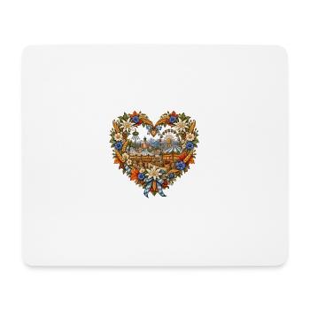Volksfest im Blumenherz – Riesenrad & Alpen - Mousepad (Querformat) - Weiß - Vorne