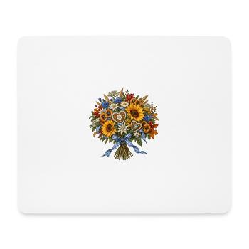 Volksfeststrauß mit Brezeln & Blumen - Mousepad (Querformat) - Weiß - Vorne