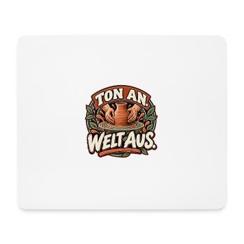 Ton an. Welt aus. Töpfern / Keramik - Mousepad (Querformat) - Weiß - Vorne
