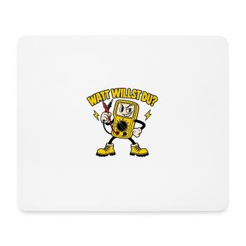 Watt willst du? – Freches Multimeter - Mousepad (Querformat) - Weiß - Vorne