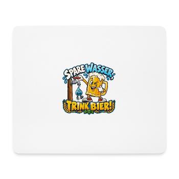 Spare Wasser, trink Bier! – Lustiger Bierkrug - Mousepad (Querformat) - Weiß - Vorne