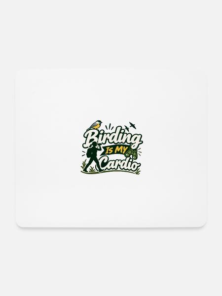 Vogelbeobachtung ist mein Cardio - Mousepad (Querformat) - Weiß