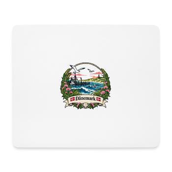 Dänemark Küstenlogo mit Möwen - Mousepad (Querformat) - Weiß - Vorne
