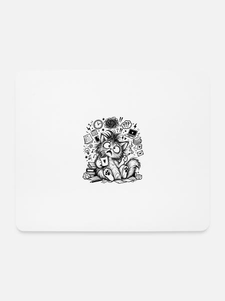 Chaos Cat - Mousepad (Querformat) - Weiß
