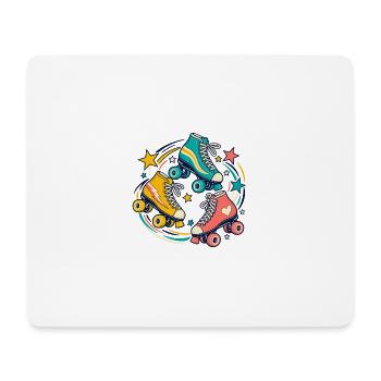Rollschuhrunde – Gemeinsam in Bewegung - Mousepad (Querformat) - Weiß - Vorne