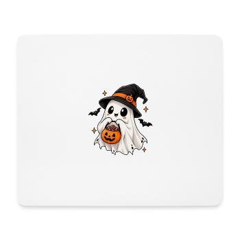 Kürbisgeist im Hexenhut - Mousepad (Querformat) - Weiß - Vorne