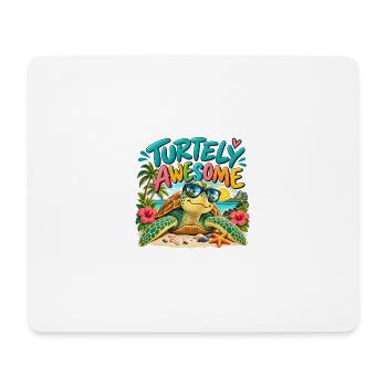 Turtely Awesome Beach Turtle - Mousepad (Querformat) - Weiß - Vorne