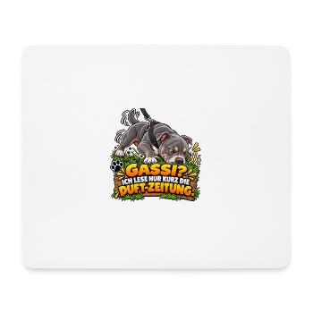 Gassi mit Schnüffelpause - Mousepad (Querformat) - Weiß - Vorne